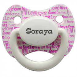 Classic pacifier with name.